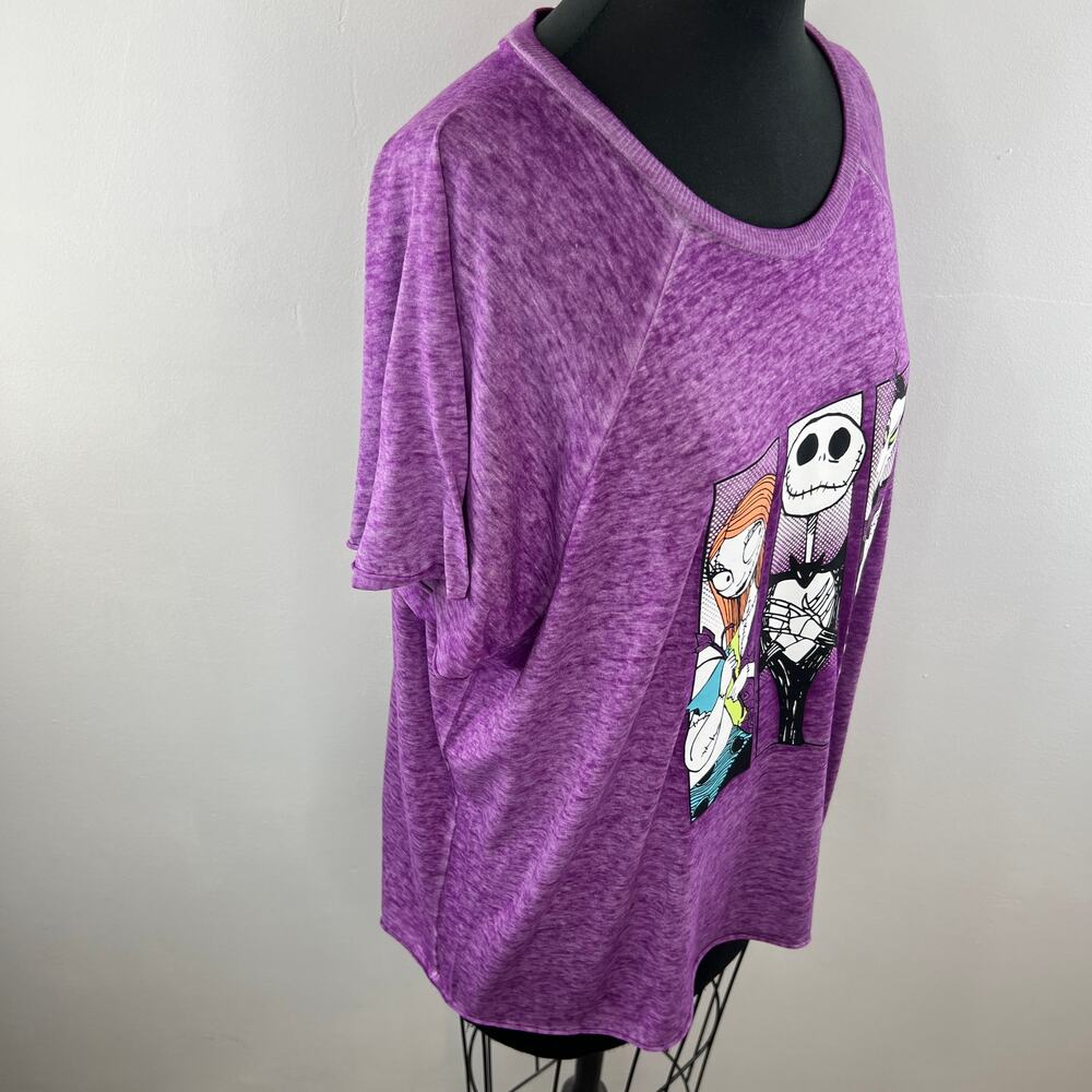 DISNEY Tim Burton Nightmare Before Christmas Purple Graphic Tee Sleep Shirt XL - Picture 4 of 8